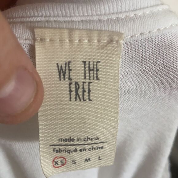 We The Free White Distressed Semi Sheer Casual Balloon Sleeve Top - Picture 11 of 11